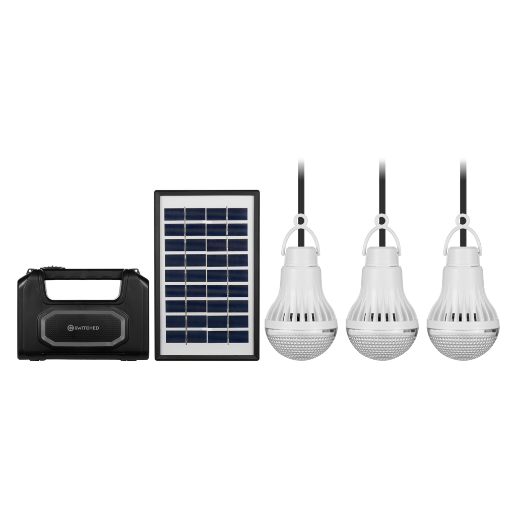 Switched Rechargeable Power Station with Solar Panel