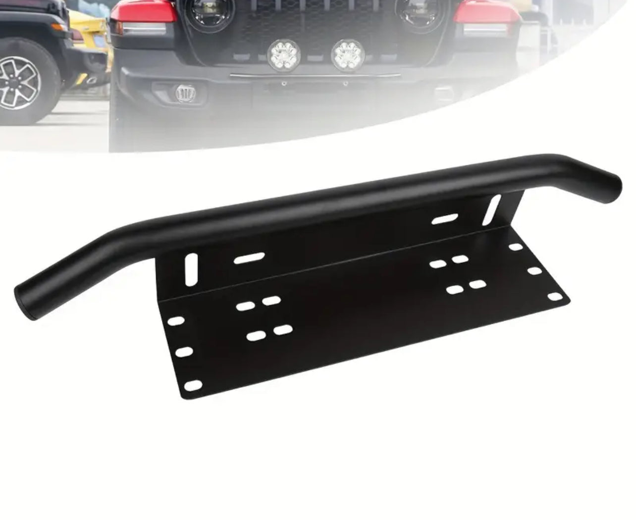 Universal Bull Bar License Plate Holder/LED Light Bar Mount