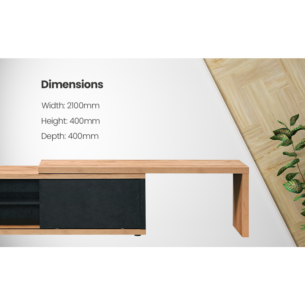 Everfurn Extendable TV Stand - 1200mm - 2100mm Width