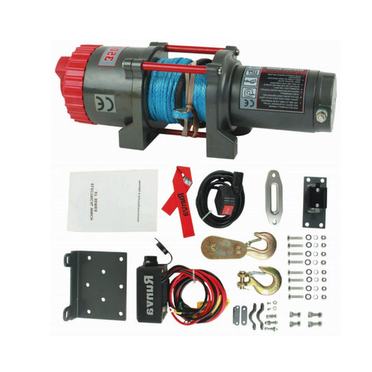 Runva Electric Winch - 12 Volt - 3500 Pound (1588 kg) - with Synthetic Rope