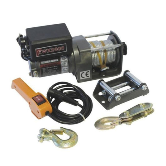 Runva 12 Volt Electric Winch - 2000 Pound (907 kg) - with Solenoid Pack