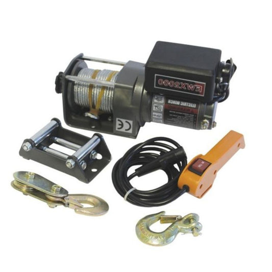 Runva 12 Volt Electric Winch - 2000 Pound (907 kg) - with Solenoid Pack
