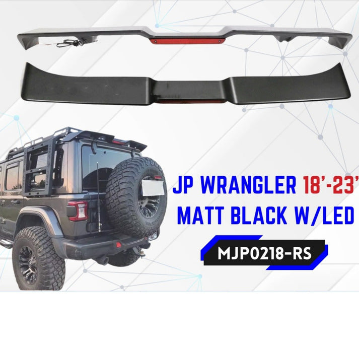 Jeep Wrangler 2018-2023 Rear Roof Spoiler With LED's Matte