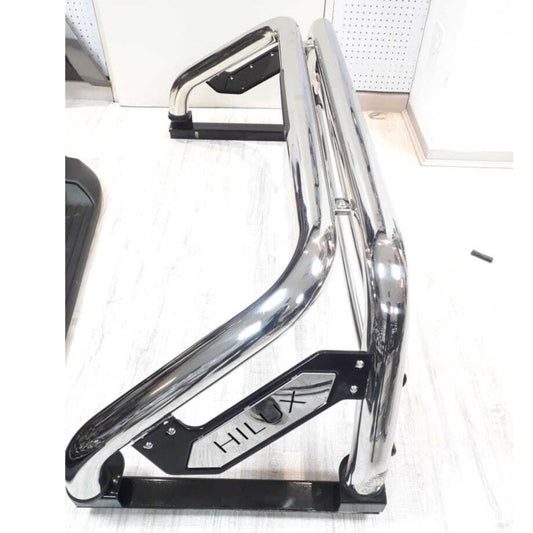 Toyota Hilux 2012+ Chrome Roll Bar With Brake Light