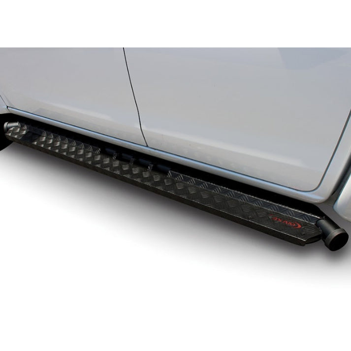 Toyota Hilux 2016-2020 Black Coated Aluminium Side Steps Set