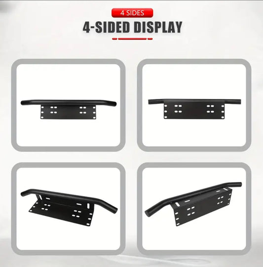 Universal Bull Bar License Plate Holder/LED Light Bar Mount