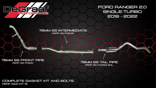 Ford Ranger 2.0 2019-2022 Single Turbo Exhaust System