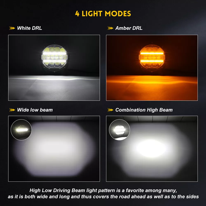 Roamer 7" 'DOPPLER' Spotlight Set w/ Wiring Loom & Cover