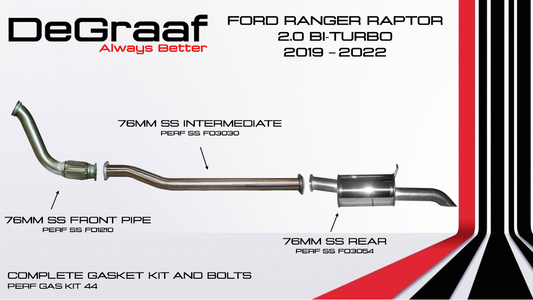 Ford Ranger Raptor 2019-2022 Bi Turbo Exhaust System
