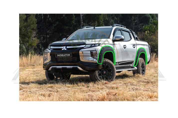 Mitsubishi Triton 2019+ V5 Wide Body Fender Flares Matte Black