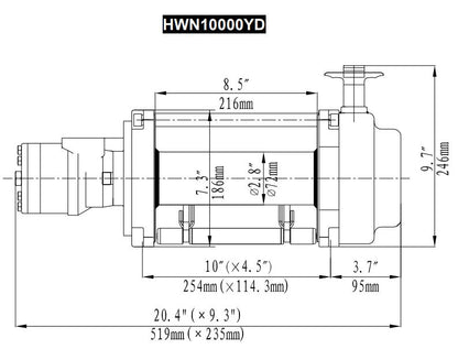 Runva Hydraulic Recovery Winch (4,536kg) Heavy Duty Off-Road