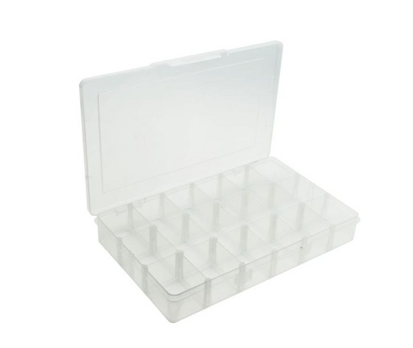 Plastic Box With Lid 18 Compartments