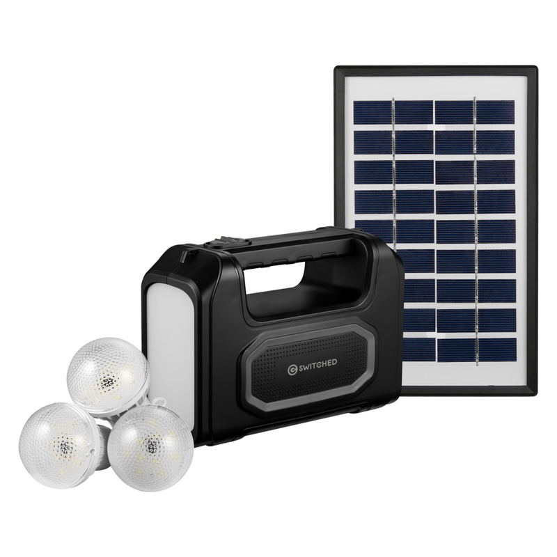 Switched Rechargeable Power Station with Solar Panel