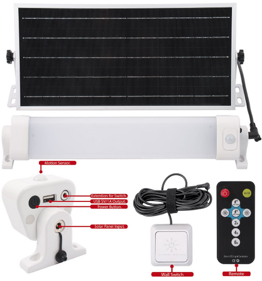 Solar LED Batten Light Kit - 12w