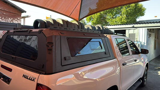 Toyota Hilux D/C 2016+ Steel Canopy With Side Glass Doors