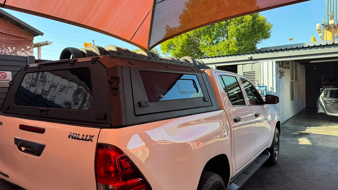 Toyota Hilux D/C 2016+ Steel Canopy With Side Glass Doors