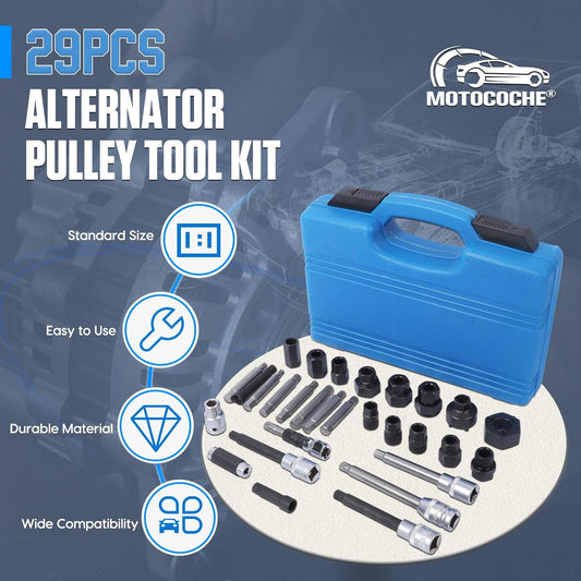 30 Piece Alternator Freewheel Pulley Removal Tool Set