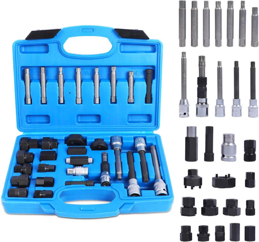 30 Piece Alternator Freewheel Pulley Removal Tool Set