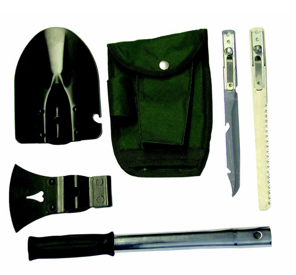 Shovel, Axe, Saw, Knife Camping set With Nylon Bag