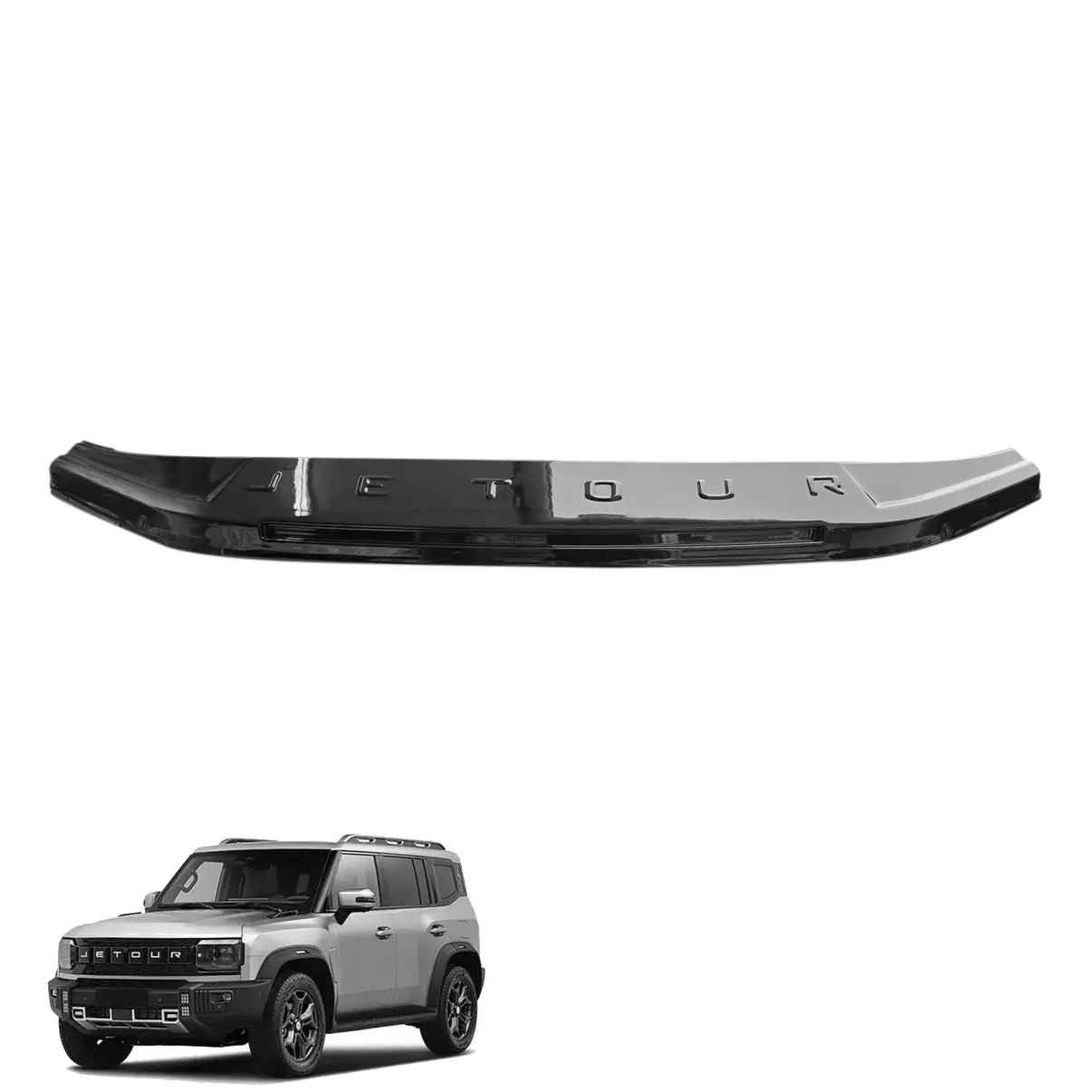 Jetour T2 2025+ Gloss Black Stick-On Bonnet Guard