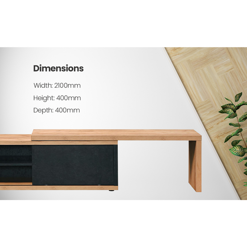 Everfurn Extendable TV Stand - 1200mm - 2100mm Width