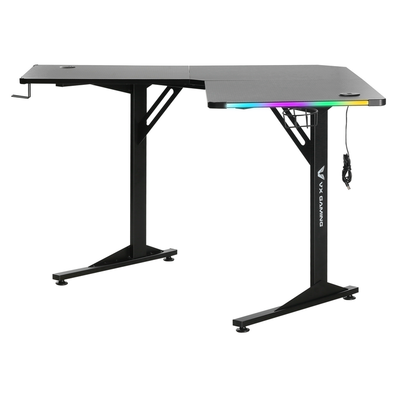 Rampage Gaming Desk, RGB Lights,USB 2.0 Charging Port