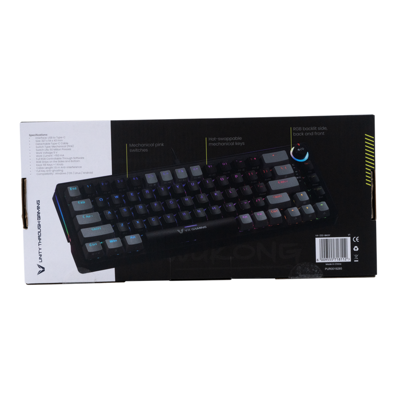 VX Gaming Sun-Wukong RGB Hot Swappable Mechanical Keyboard