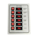Switch Panel - 6 Switch with Fuse - Silver