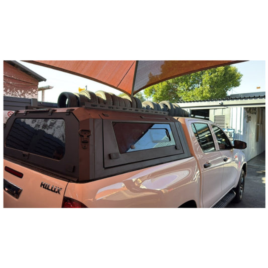 Toyota Hilux D/C 2016+ Steel Canopy With Side Glass Doors
