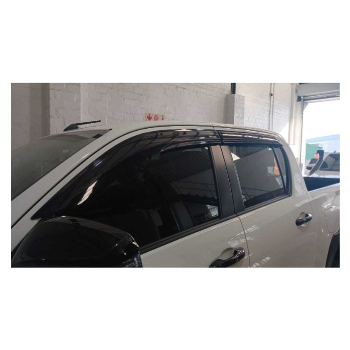 Toyota Hilux GD6 / Travo 2026 Weather Guards (2016 - 2026) Double Cab Gloss Black
