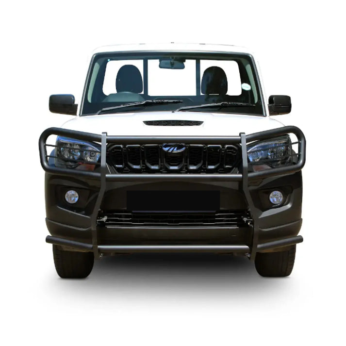 Mahindra PickUp 2018+ Double Cab Black Coated Stainless Steel Fullface Bullbar - PDC Compatible