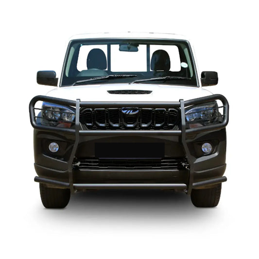 Mahindra PickUp 2018+ Double Cab Black Coated Stainless Steel Fullface Bullbar - PDC Compatible