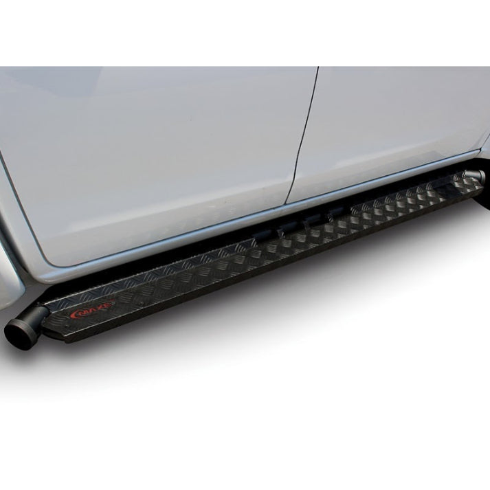 Toyota Hilux 2016-2020 Black Coated Aluminium Side Steps Set