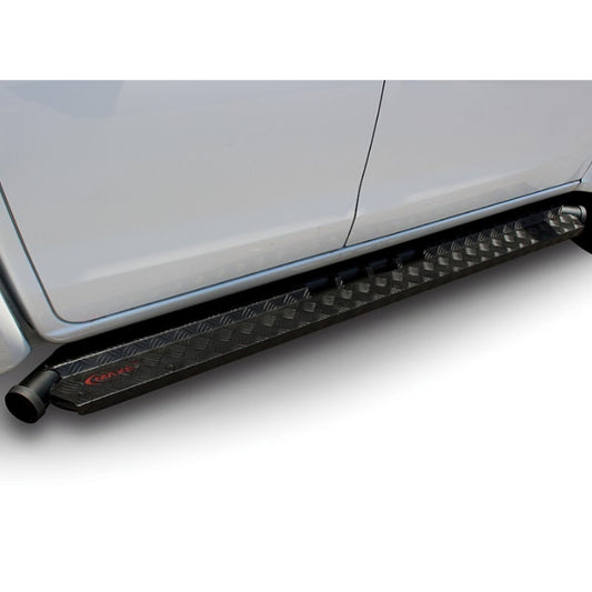 Toyota Hilux 2016-2020 Black Coated Aluminium Side Steps Set