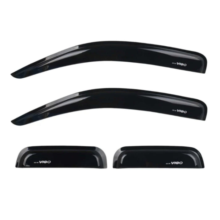 Toyota Hilux Club Cab 2012+ Gloss Black Windshields 4 piece set