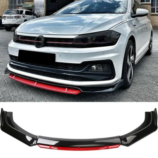 VW Polo 8 Front Lip Gloss With Red Insert