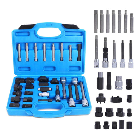 30 Piece Alternator Freewheel Pulley Removal Tool Set