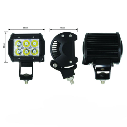 Ditch Light 6 LED Spot Lamp Bar - 18 Watt - 1260 Lumens