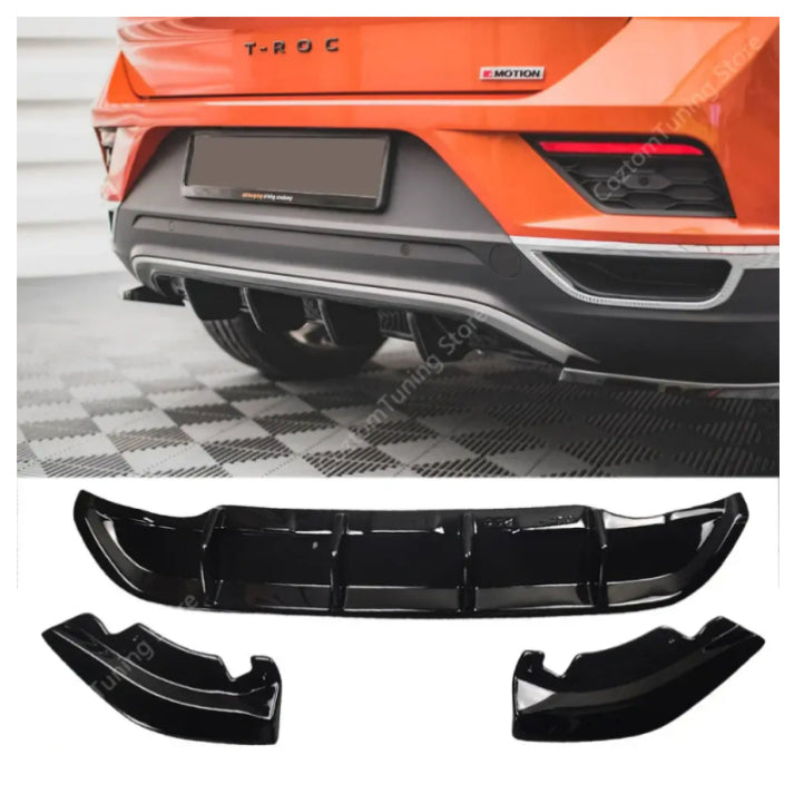 Volkswagen T-Roc 2020+ Rear Diffuser Black