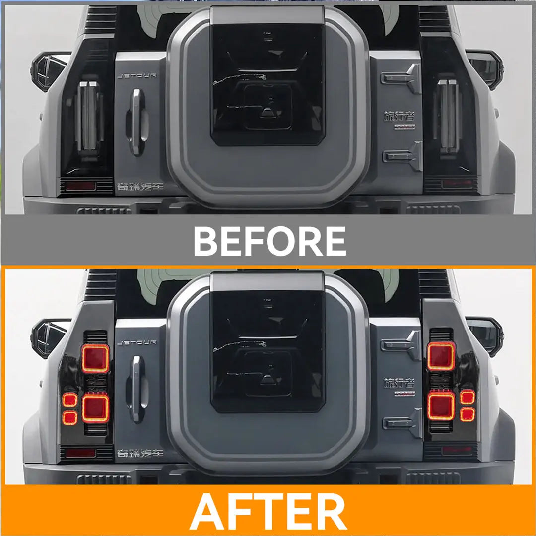 Jetour T2 2025+ Premium Defender Style Smoked Black LED Taillights