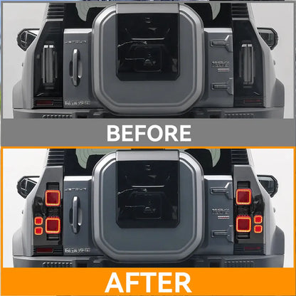 Jetour T2 2025+ Premium Defender Style Smoked Black LED Taillights