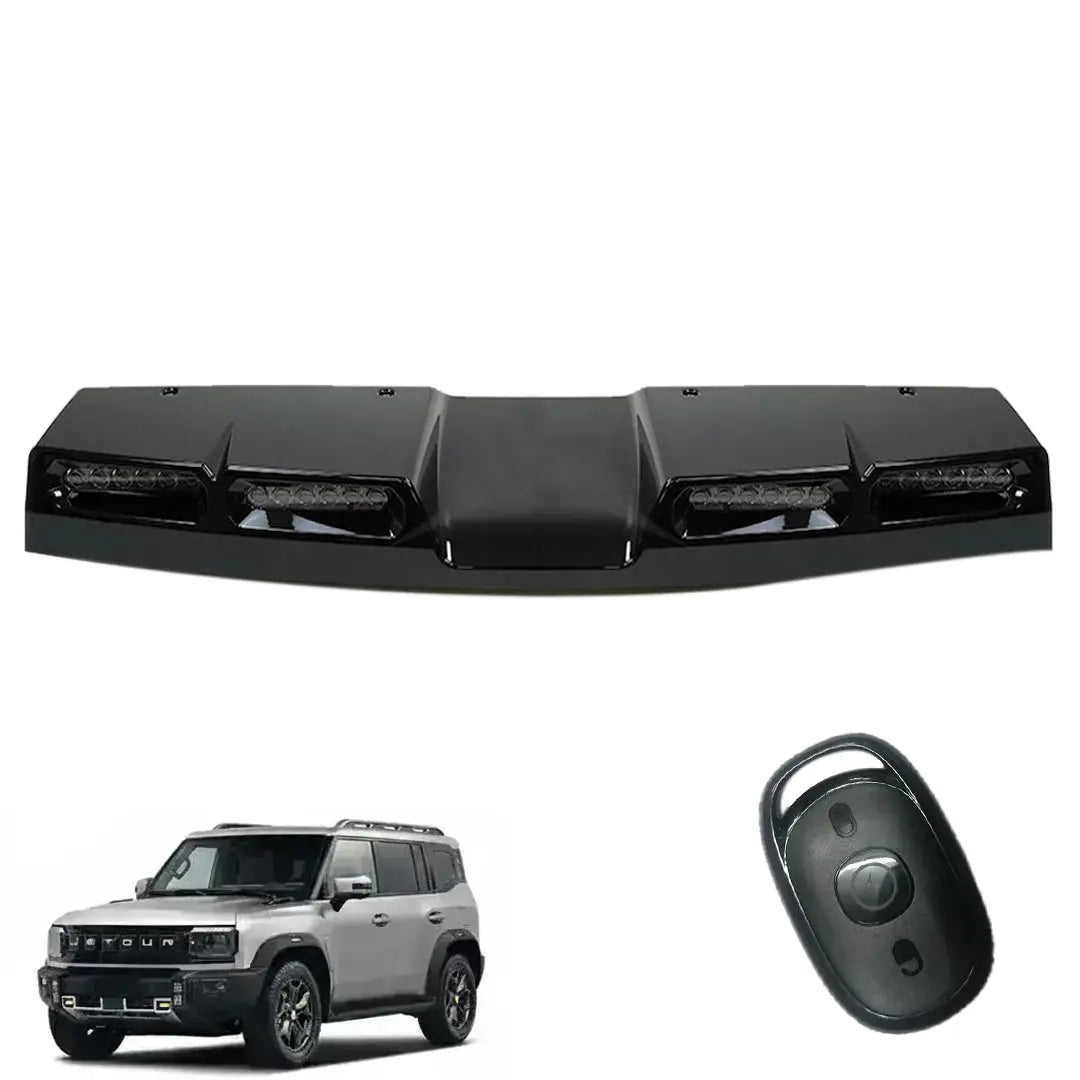 Jetour T2 2025+ Urban Series Gloss Black 4-Pod LED Roof Light With Remote