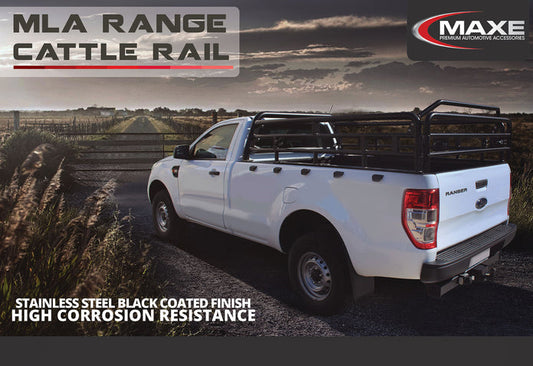 Ford Ranger 2012-2019 T6/T7 Black Cattle Rail Single Cab