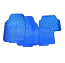 Blue Aluminum Look Car Mat Sets - 4 Piece