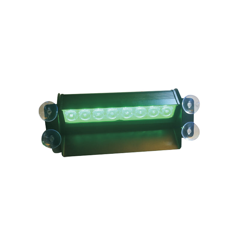 STROBE LIGHT FOR DASHBOARD MOUNT GREEN 8LED(PC)