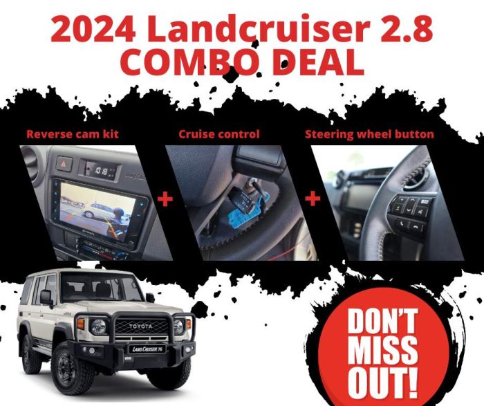 Toyota Land Cruiser 2.8 Cruise Control, Reverse Cam and Steering Wheel Button Combo Deal