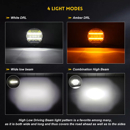 Roamer 7" 'DOPPLER' Spotlight Set w/ Wiring Loom & Cover