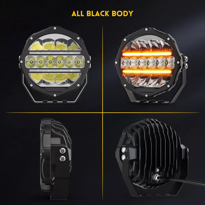 Roamer 7" 'DOPPLER' Spotlight Set w/ Wiring Loom & Cover