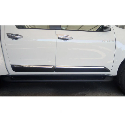 Toyota Hilux 2016-2026 Revo Door Cladding Trim Double Cab Chrome and Black (4 pcs)