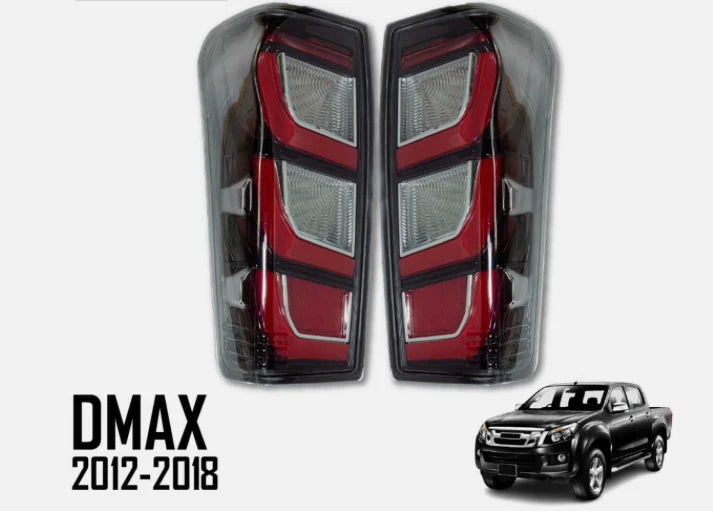 Isuzu D-Max Gen 6 2012-2018 Tail Light LED Set (Gen 7 Look 2024) Smoke